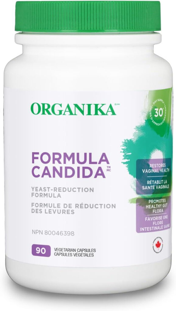 Formula Candida - Yeast Reduction Formula, Organika Supplements to reduce candida and fungal infections with probiotics added to rebalance microbiome, gut health, women's health