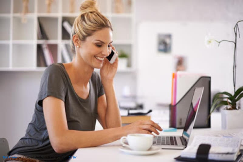 Woman on a phone call