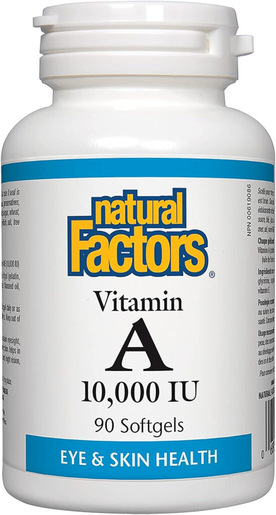 Un flacon de suppléments de vitamine A de Natural Factors